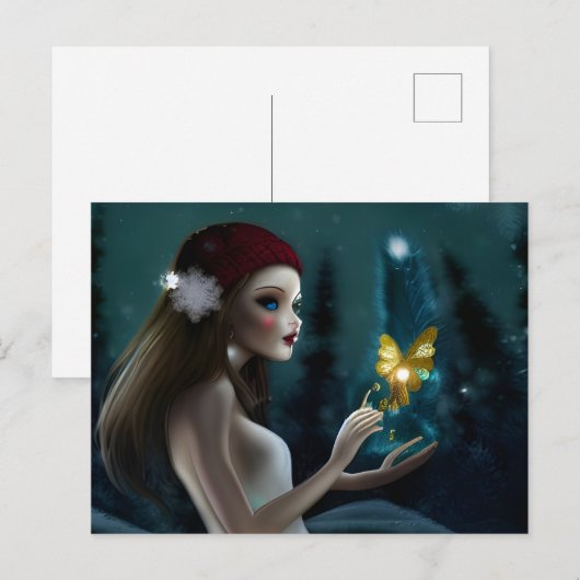 Winter Fairy Postcard Postkarte (Vorne/Hinten)