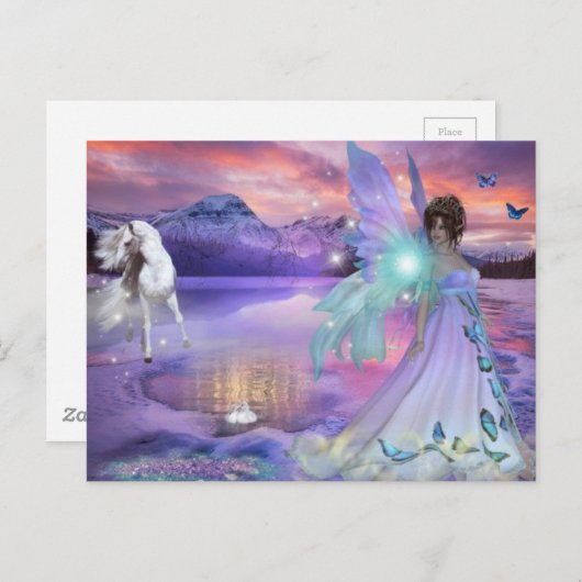 Winter Fairy Postkarte (Vorne/Hinten)