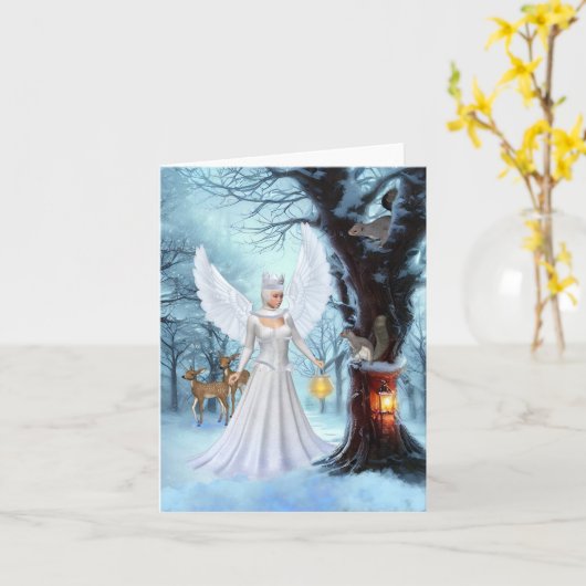 Winter Fairy Queen Karte (Gelbe Blume)