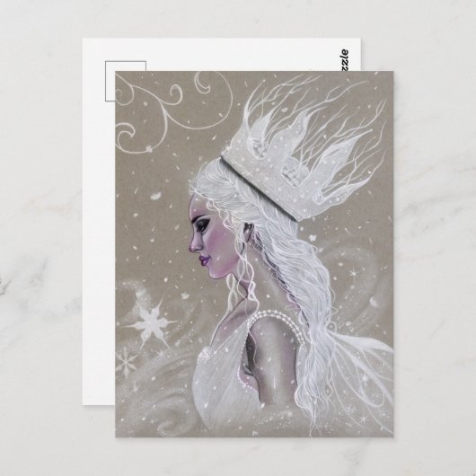 Winter Fairy Queen Postcard Postkarte (Vorne/Hinten)