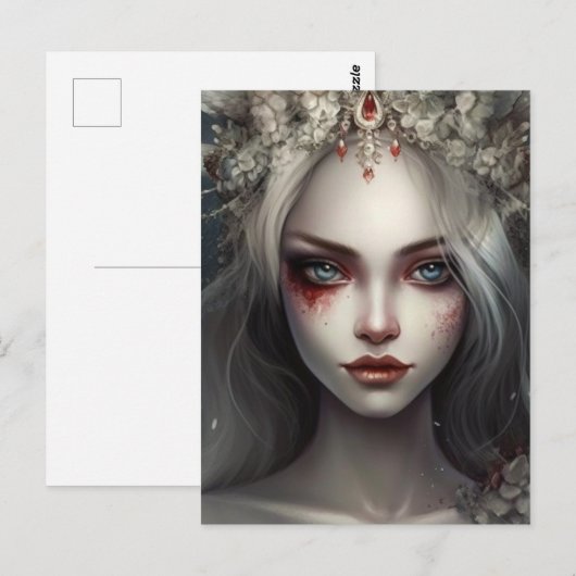 Winter Fairy Queen Postkarte (Vorne/Hinten)