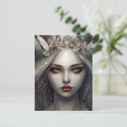 Winter Fairy Queen Postkarte (Stehend Vorderseite)