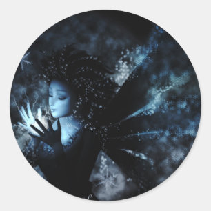 Winter Fairy Runder Aufkleber