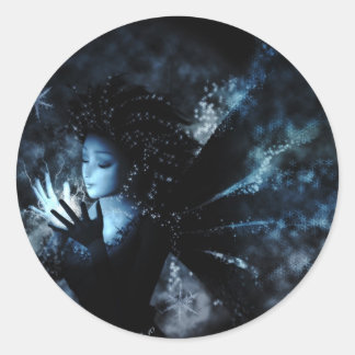 Winter Fairy Runder Aufkleber