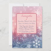 Winter Fairy Tale Invitation, Romantic Snowflake Einladung (Vorderseite)