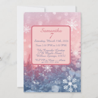Winter Fairy Tale Invitation, Romantic Snowflake  Einladung