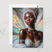 Winter Fairy With Dark Skin Postkarte (Vorne/Hinten)