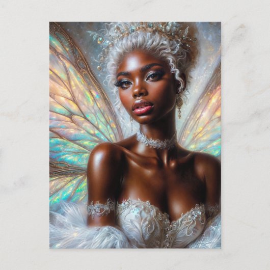 Winter Fairy With Dark Skin Postkarte (Vorderseite)