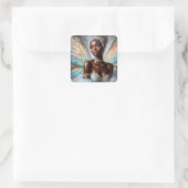 Winter Fairy With Dark Skin Quadratischer Aufkleber (Tasche)