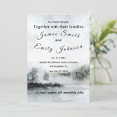 Winter Fairytale Watercolor Landscape Wedding Einladung (Stehend Vorderseite)