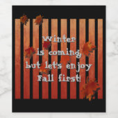 Winter Fall Schwarz und Orange Streifen Weinetikett (Einzelnes Label)