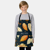 Winter fallende Blätter Orangefarbenes Muster Schürze (Getragen)