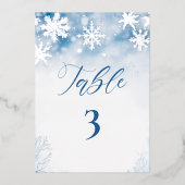 Winter Fallender Schneewald Rustikaler Hochzeitsti Folieneinladung (Vorderseite)