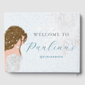 Winter Falling Schnee 15. Geburtstag Quinceañera B Gästebuch (Rückseite)