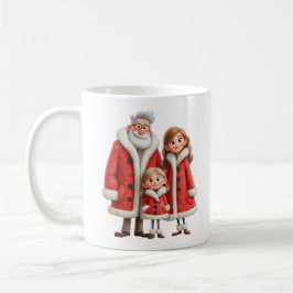 Winter-Familie Premium Cozy 3D Pixar Wasserfarbe Kaffeetasse