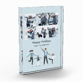 Winter Familienspass Weihnachtsfeiertag Fotoblock