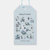 Winter Familienspass Weihnachtsfeiertag Geschenkanhänger (Rückseite)