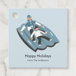 Winter Familienspass Weihnachtsfeiertag Geschenkanhänger