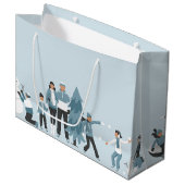 Winter Familienspass Weihnachtsfeiertag Große Geschenktüte (Vorderseite Schrägansicht)