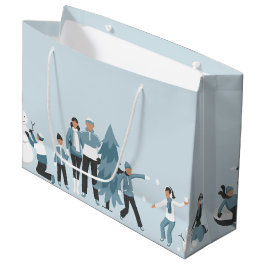 Winter Familienspass Weihnachtsfeiertag Große Geschenktüte