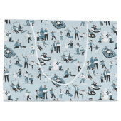 Winter Familienspass Weihnachtsfeiertag Patten Große Geschenktüte (Rückseite)