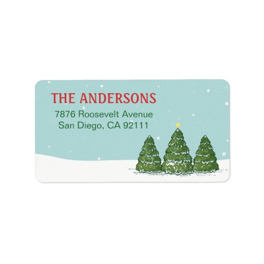 Winter Familienurlaub Segnen Adressaufkleber (Vorne)