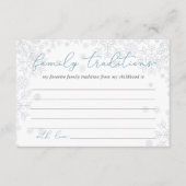 Winter Family Traditions Baby Shower Activity Card Begleitkarte (Vorderseite)