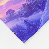 Winter-Fantasie Schneedorflandschaft Fleecedecke (Ecke)