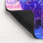 Winter-Fantasie Schneedorflandschaft Mousepad (Ecke)
