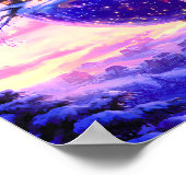 Winter Fantasie Schneedorflandschaft Poster (Ecke)