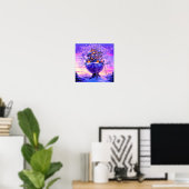 Winter Fantasie Schneedorflandschaft Poster (Heimbüro)