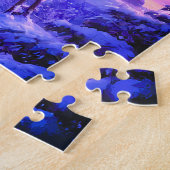 Winter-Fantasie Schneedorflandschaft Puzzle (Seite)