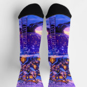 Winter Fantasie Schneedorflandschaft Socken (Oben)