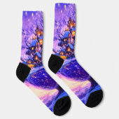 Winter Fantasie Schneedorflandschaft Socken (Rechts)