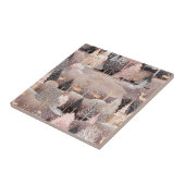 Winter-Fantasieschloss-Landschaft mit rosa Hirsche Fliese (Seite)