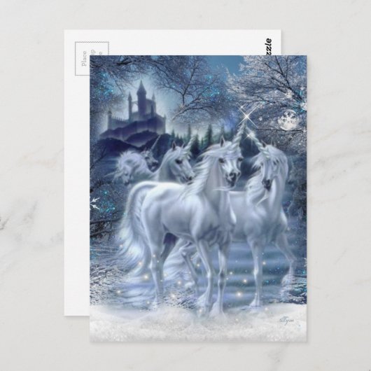 Winter Fantasy Postkarte (Vorne/Hinten)