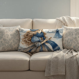 Winter Fantasy Prinzessin in einem schneebedeckten Lendenkissen