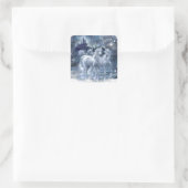 Winter Fantasy Quadratischer Aufkleber (Tasche)
