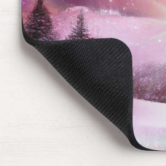 Winter Fantasy Starlandschaft mit Namen Mousepad (Ecke)