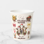 Winter Farm Animals Weihnachtsdusche Pappbecher (Vorderseite)