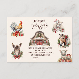 Winter Farm Animes Weihnachts Diapper Raffle Begleitkarte