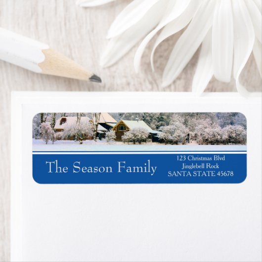 Winter farm Holiday Address Label (Insitu)