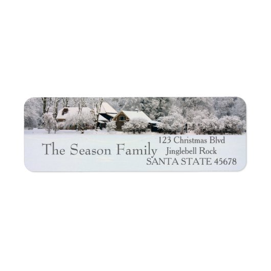 Winter farm Holiday Address Label (Vorne)