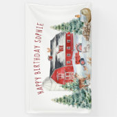 Winter Farm Thema Geburtstagsparty Willkommensbann Banner (Vertikal)