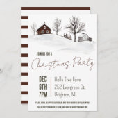 Winter Farm Weihnachten, Feiertag Einladung (Vorne/Hinten)
