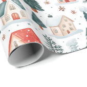 Winter Farm Weihnachtswrapping Paper - Rustikal Geschenkpapier (Rolleneckpunkt)