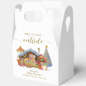 Winter Farmer Market Teddy Bear Baby Shower  Geschenkschachtel (Offen)