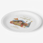 Winter Farmer Market Teddy Bear Baby Shower Pappteller (Schrägansicht)