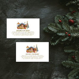 Winter Farmer Market Teddy Bear Books Baby Shower  Begleitkarte