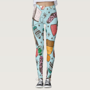 Winter Fashion Doodle Sketch Muster Leggings